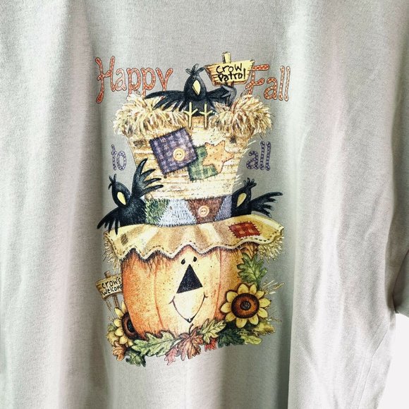 Halloween Autumn T Shirt Happy Fall To All Adult Lg NEW Custom Orders Possible - Picture 2 of 3